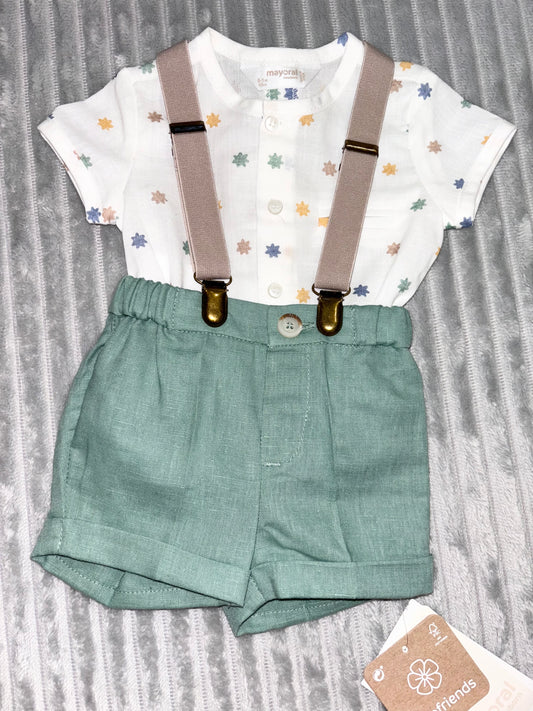 Mayoral Shorts & Braces Set