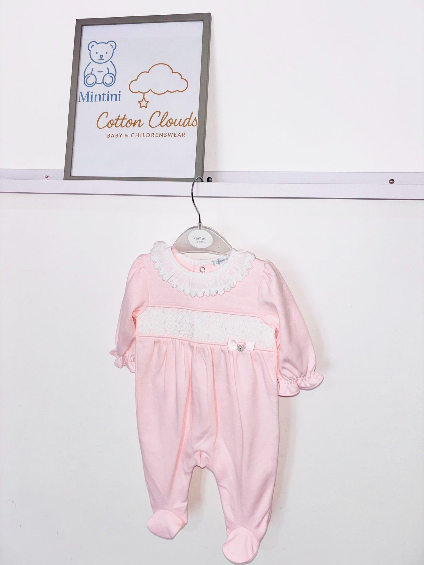 Mintini Pink Smock Onesie AW25