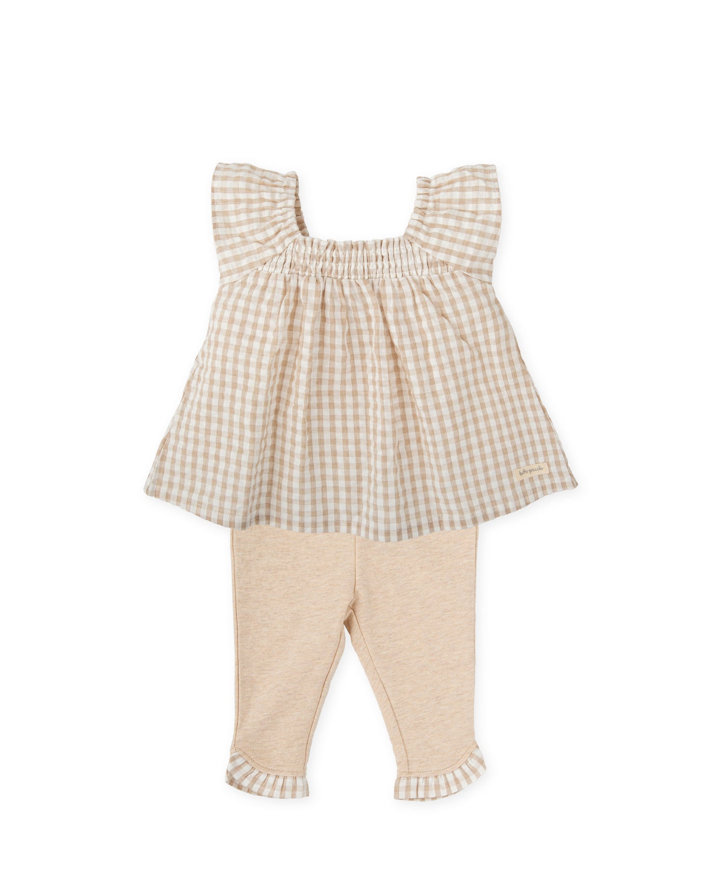 Tutto Piccolo Sand Gingham Legging Set