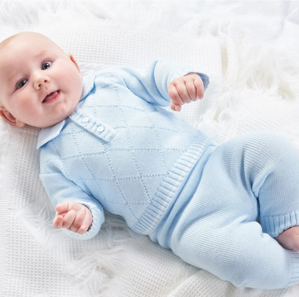 Dandelion Blue Diamond Knitted Outfit
