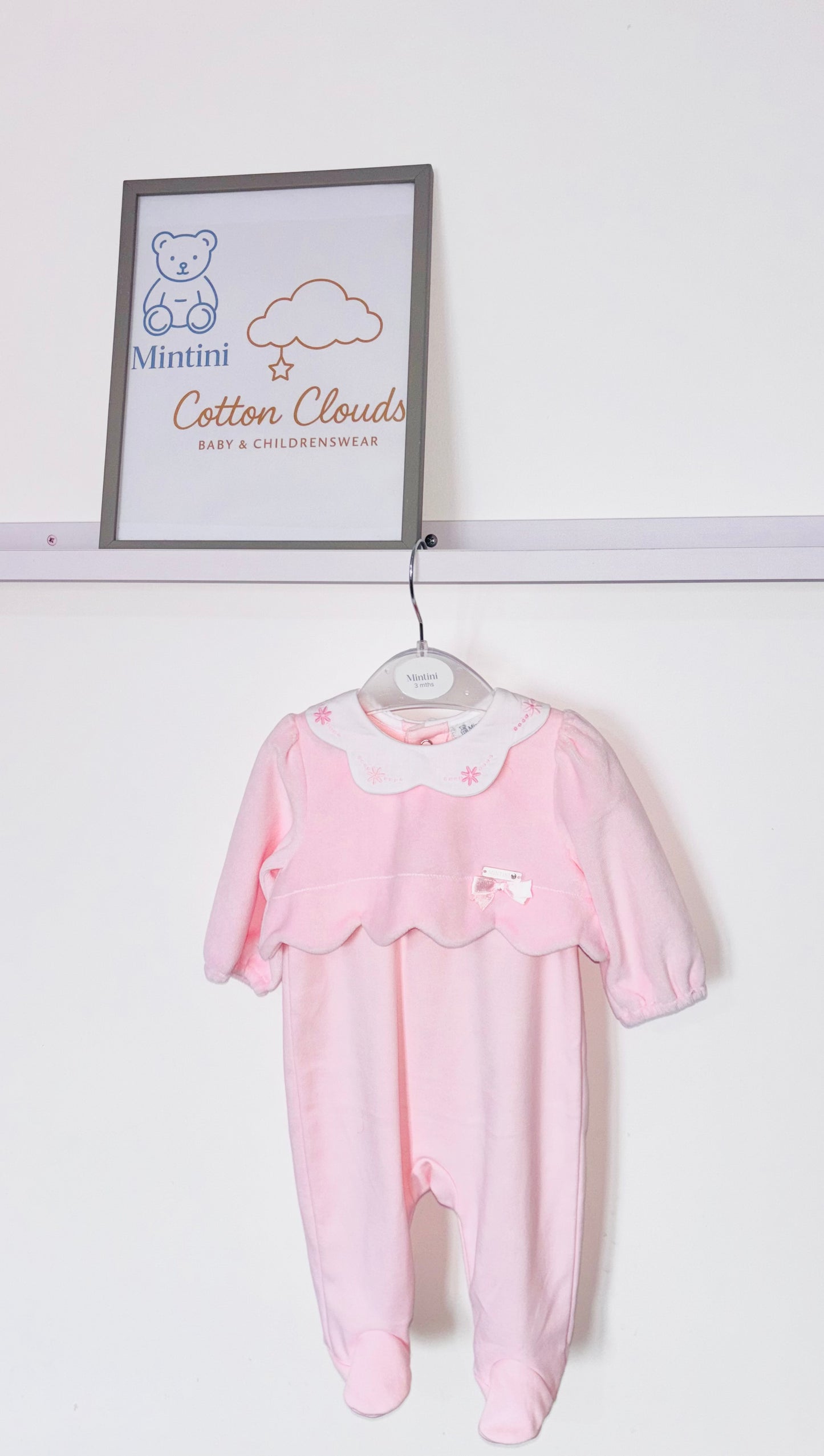 Mintini Pink velour All in One AW25