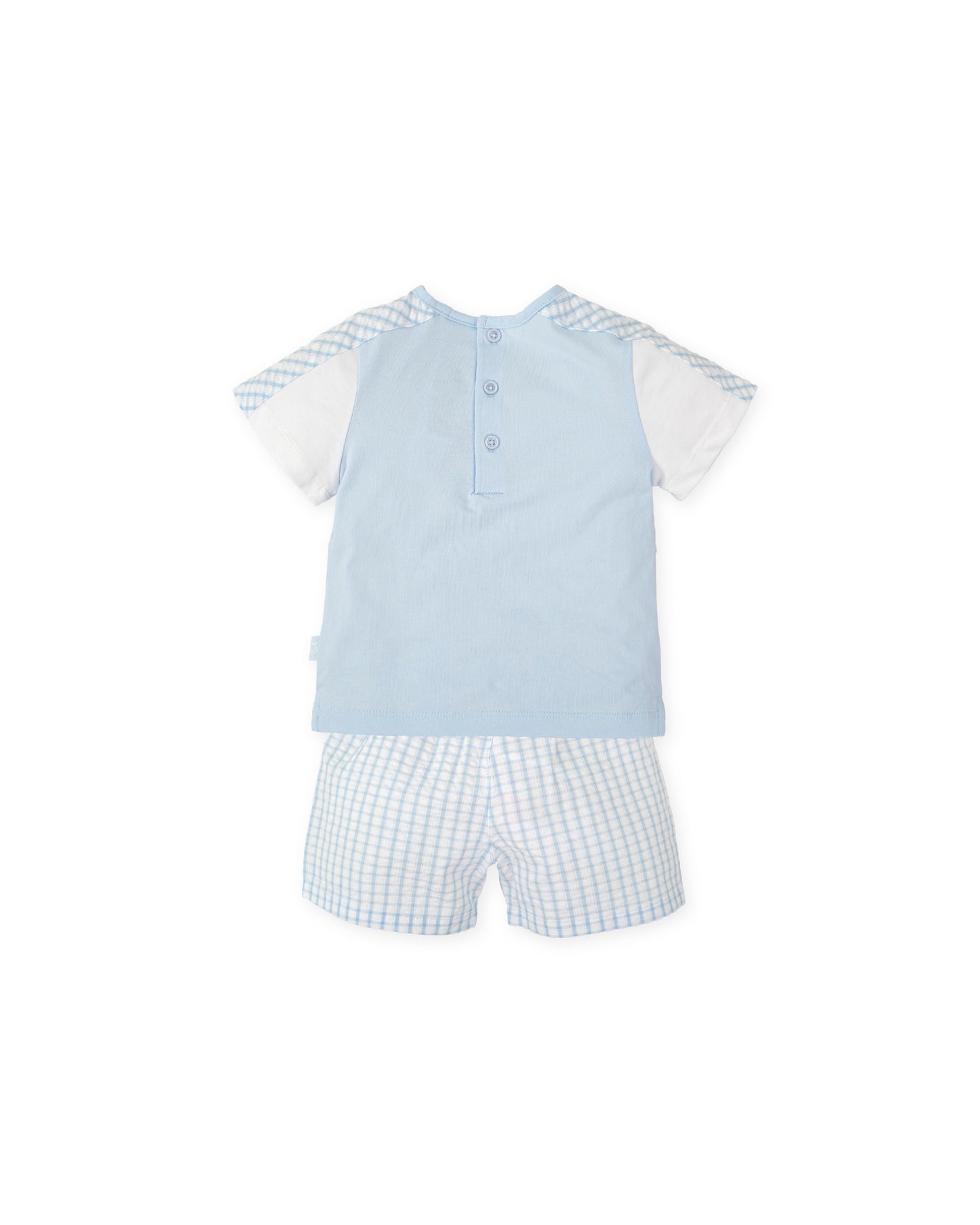 Tutto Piccolo Gingham Blue Shorts Set