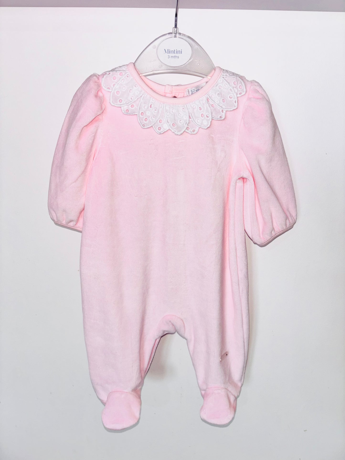 Mintini Velour Pink Onesie AW25