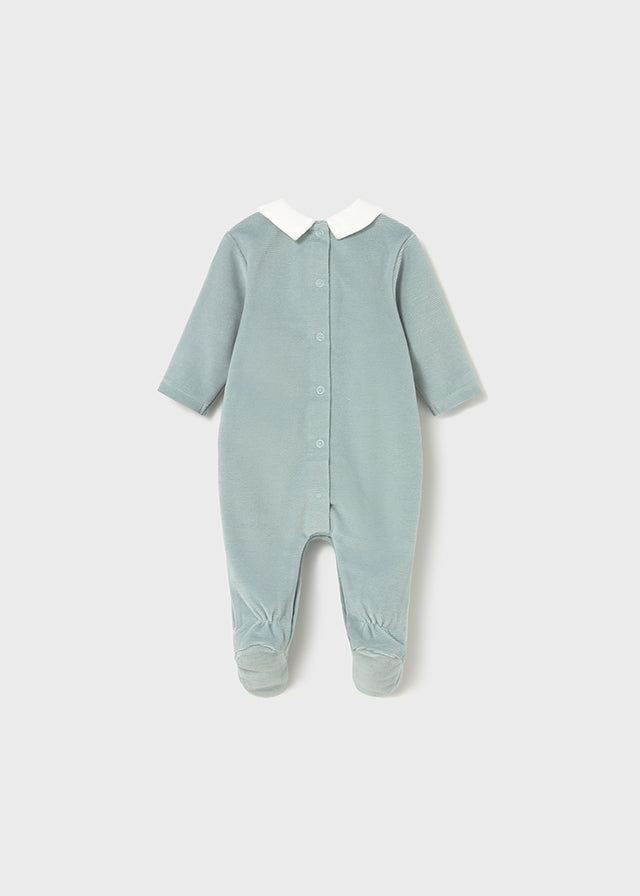 Mayoral Sage Green Velour Onesie