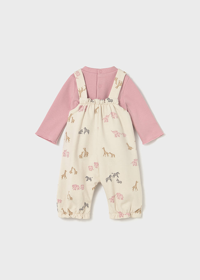 Mayoral Pink Safari Dungaree Set