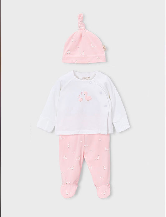 Mayoral Pink Love You Swan Set