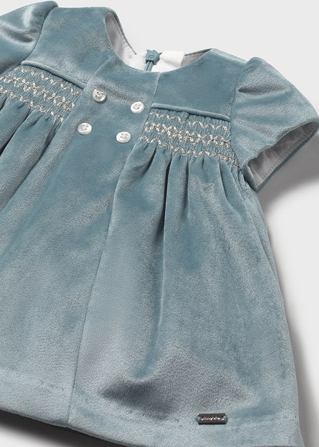 Mayoral Blue Velour Dress