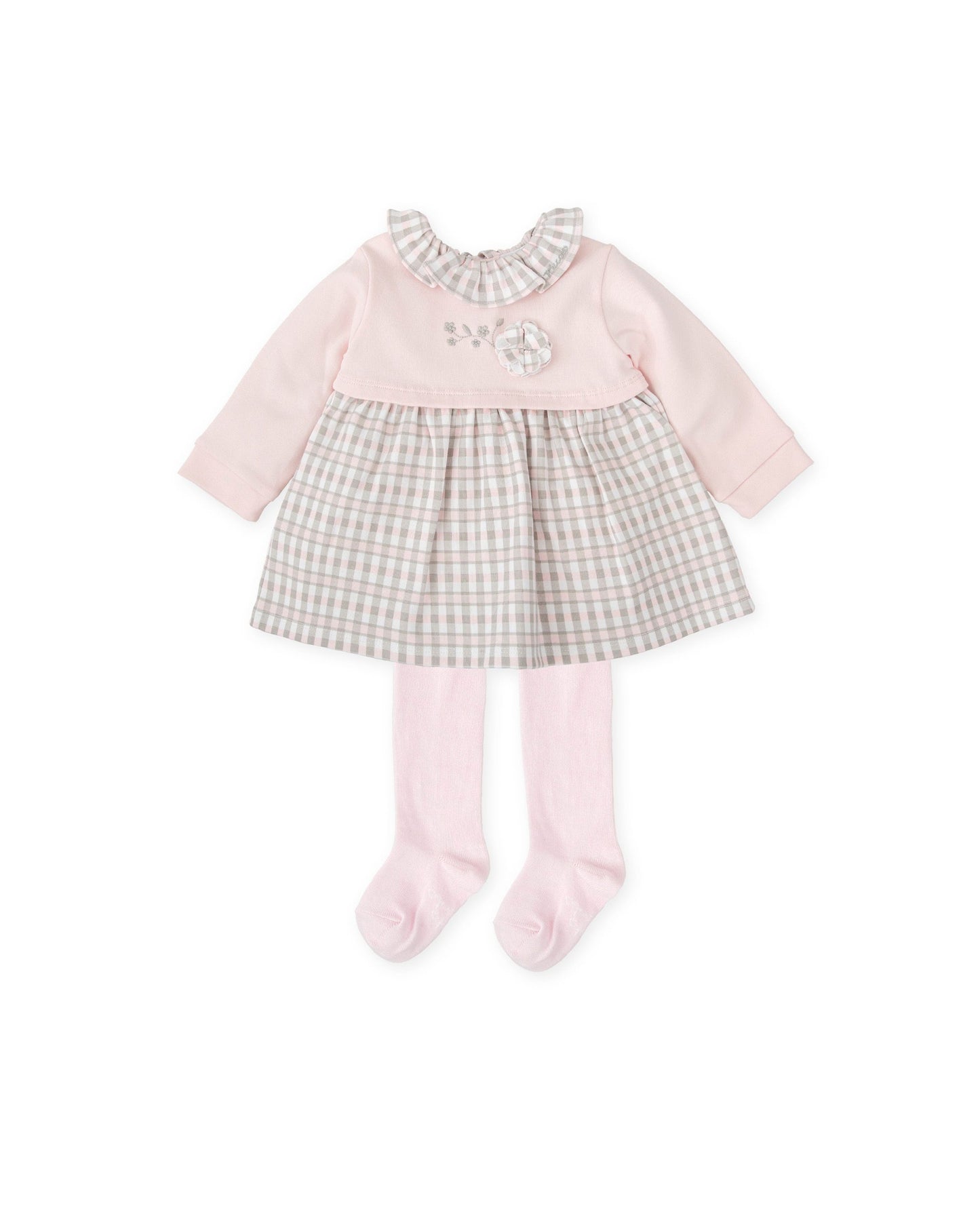 Tutto Piccolo Pink Check Dress & Tights