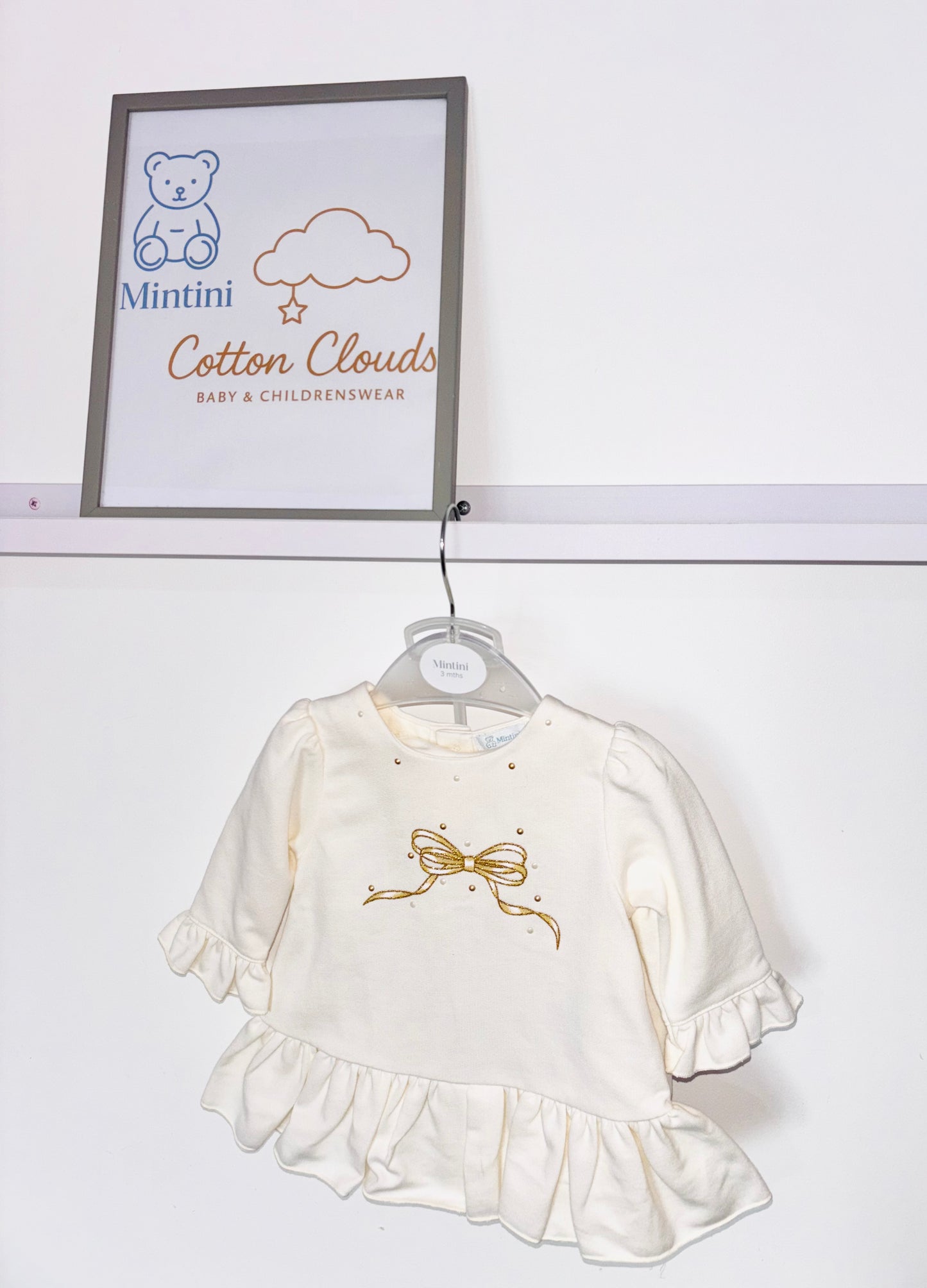 Mintini Ivory Bow Bloomer Set AW25