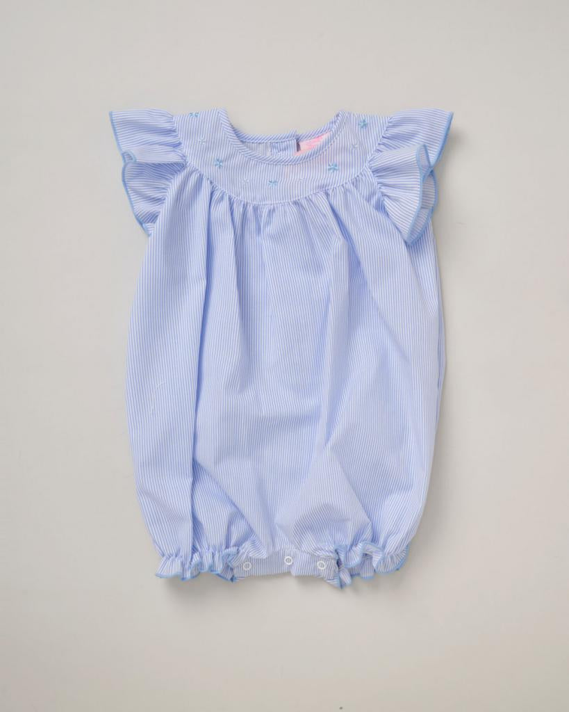 Blue Stripe Flower Romper