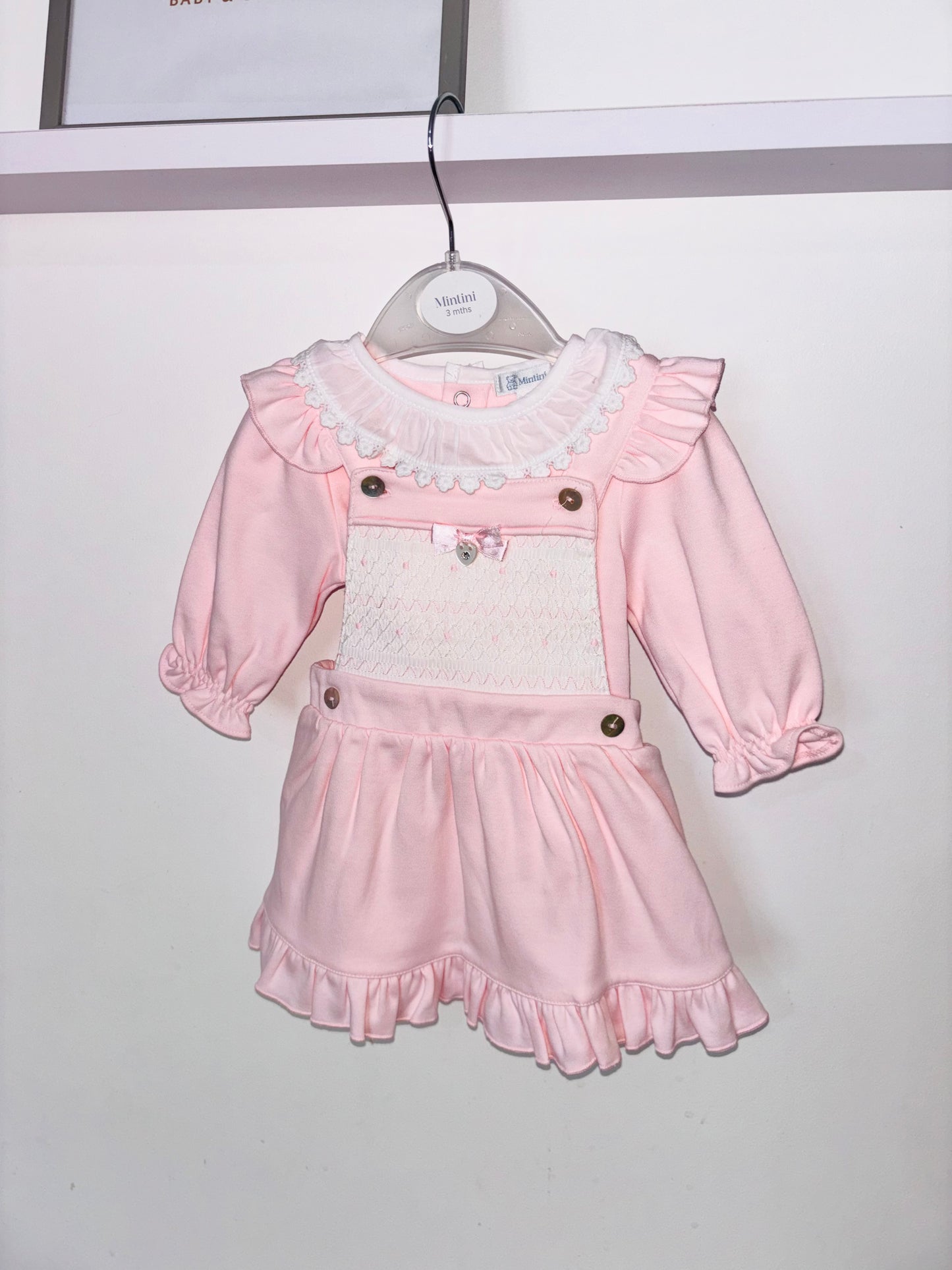 Mintini Pink Smock Pinafore Set AW25