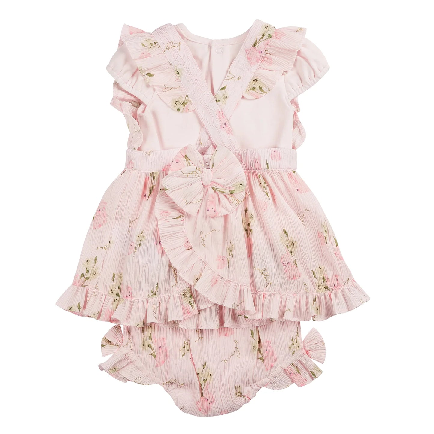 Mintini Pink Bunny Dress & Pants Set