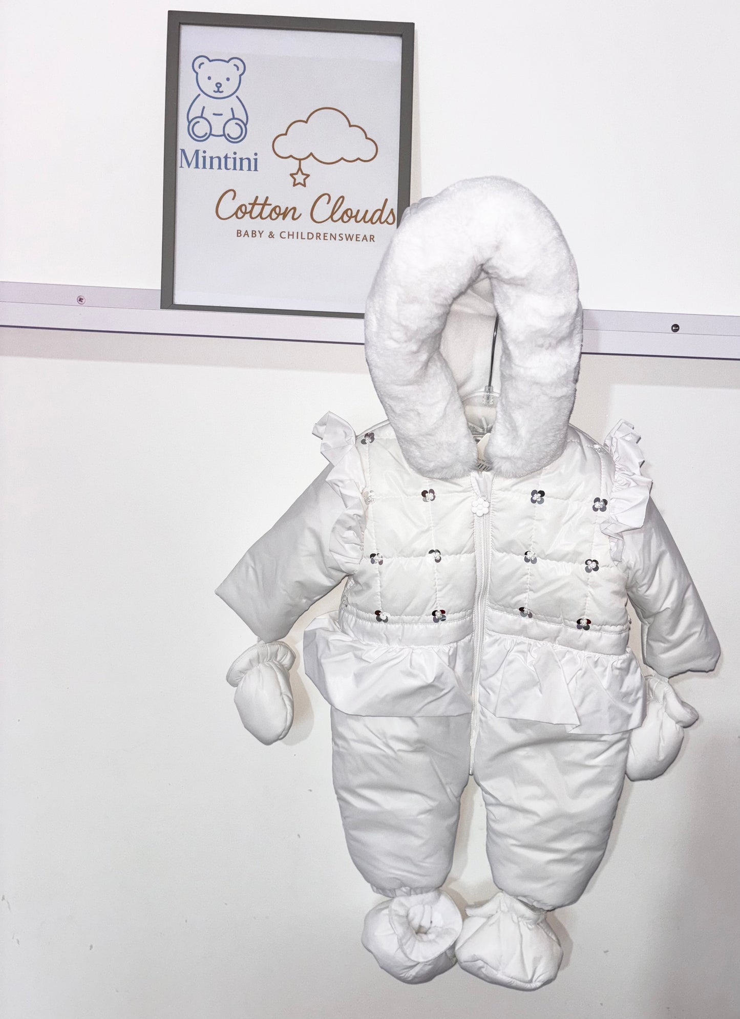 Mintini White Sequin Snowsuit AW25