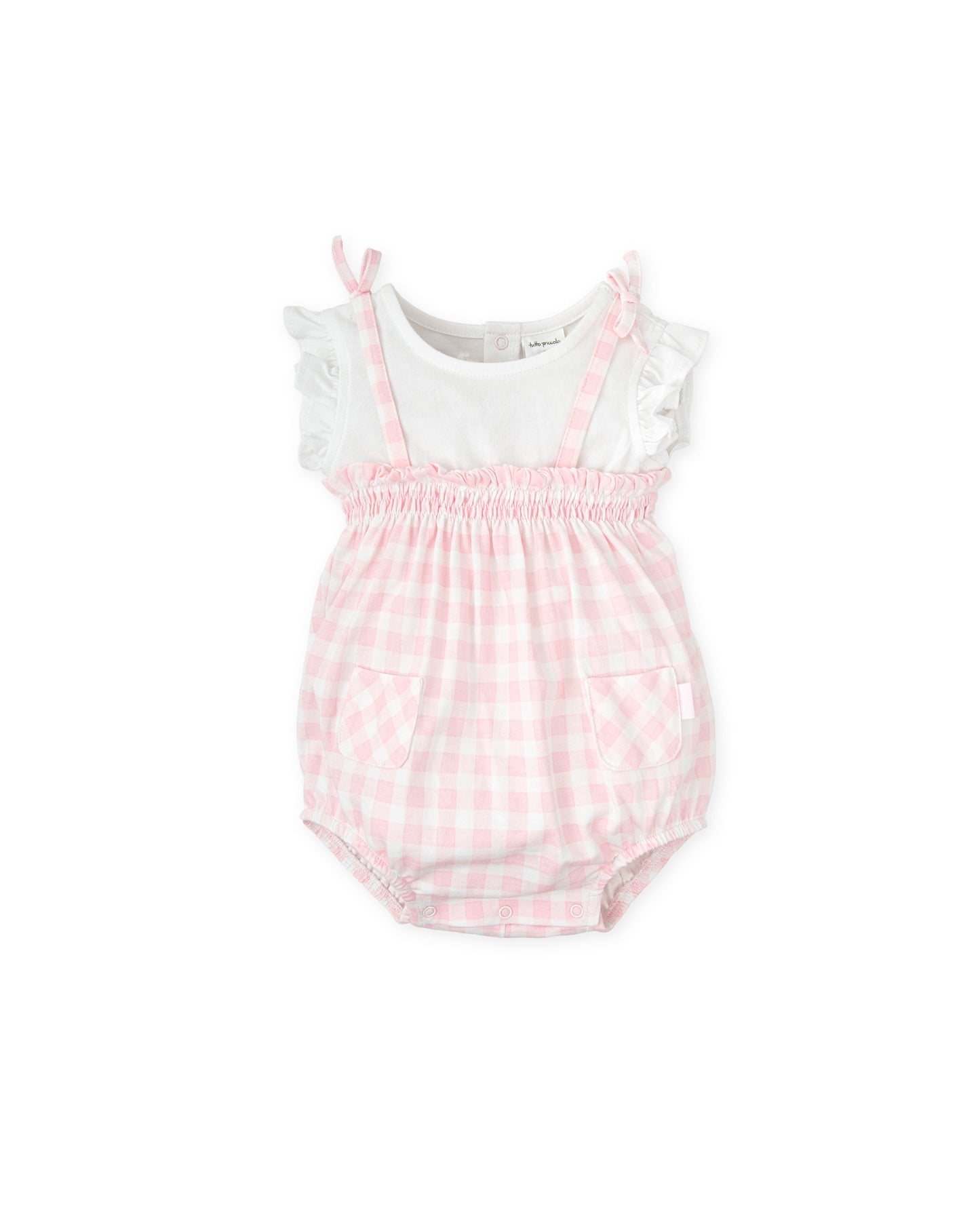 Tutto Piccolo Gingham Romper