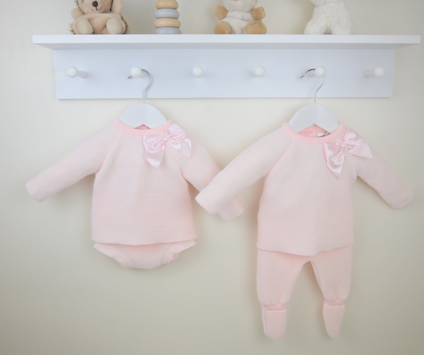 Pex Pink Bow Knitted Trouser Set