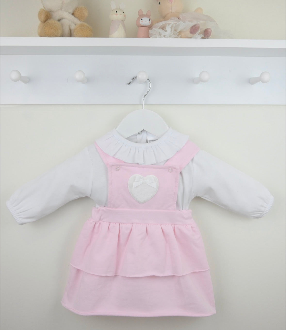 Pex Pink Portia Heart Pinafore Set