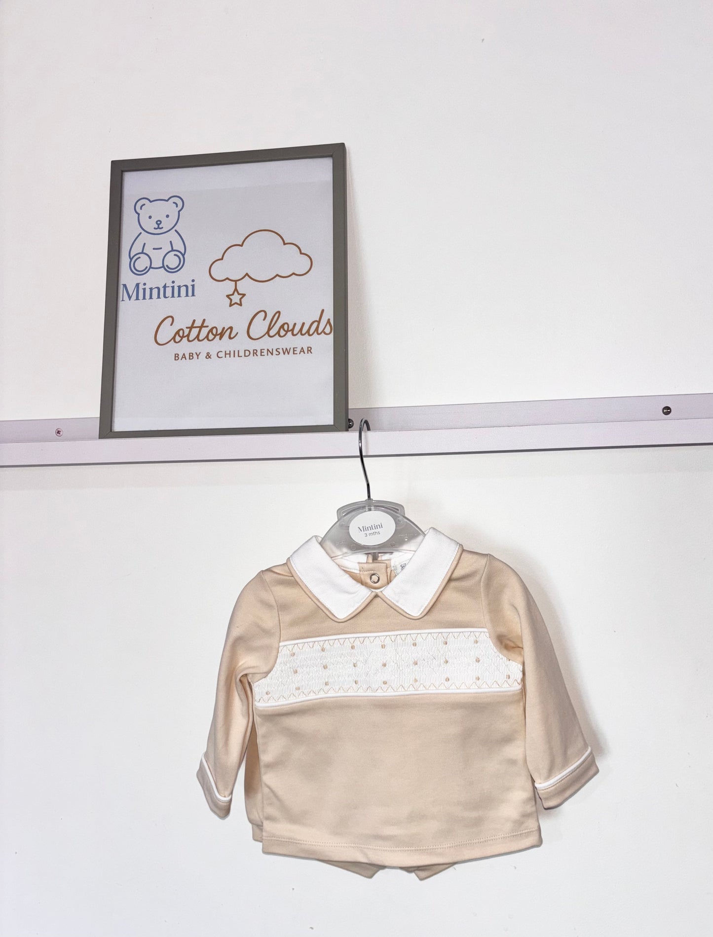 Mintini Beige Smock Shorts Set AW25