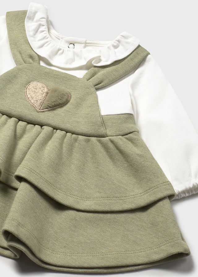 Mayoral Sage Green Dungaree Skirt