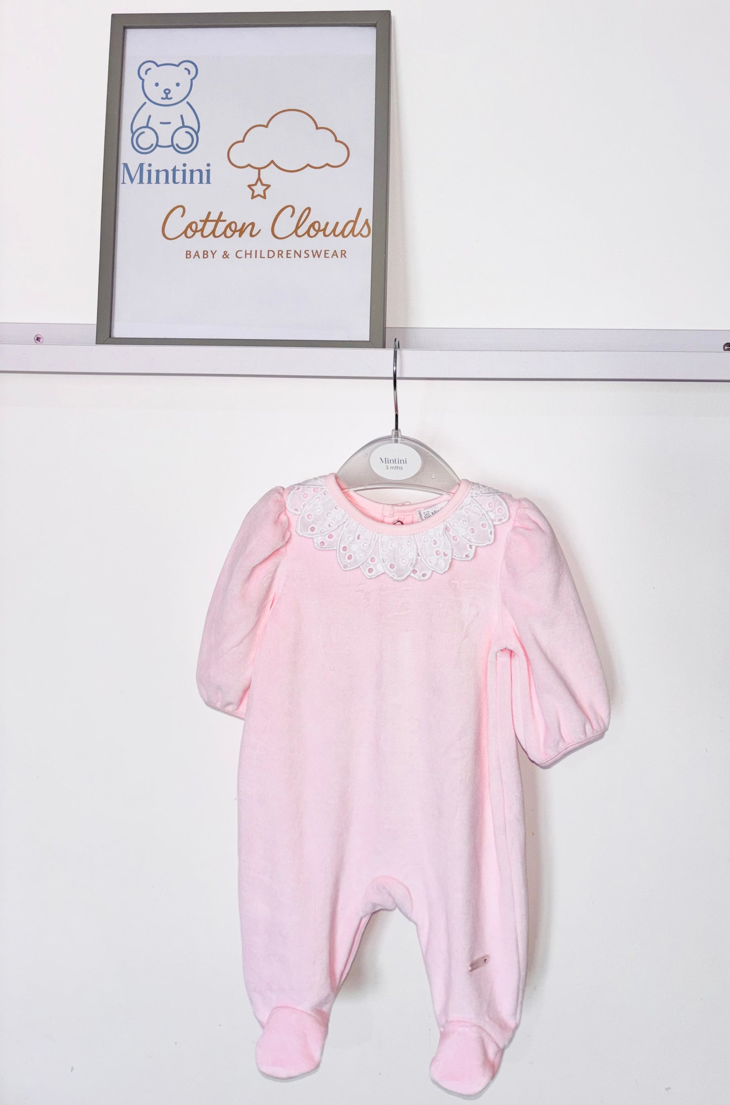 Mintini Velour Pink Onesie AW25