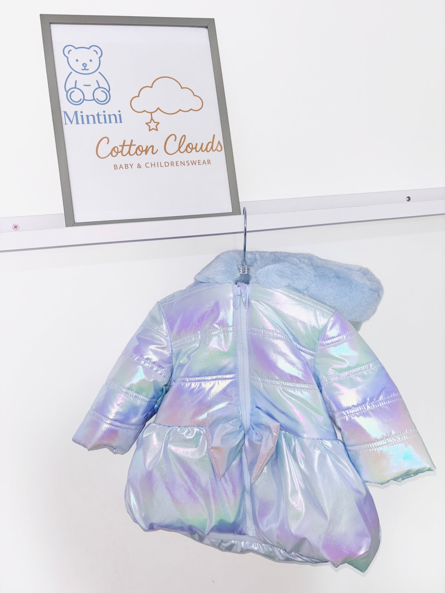 Mintini Blue AW25 Iridescent Coat