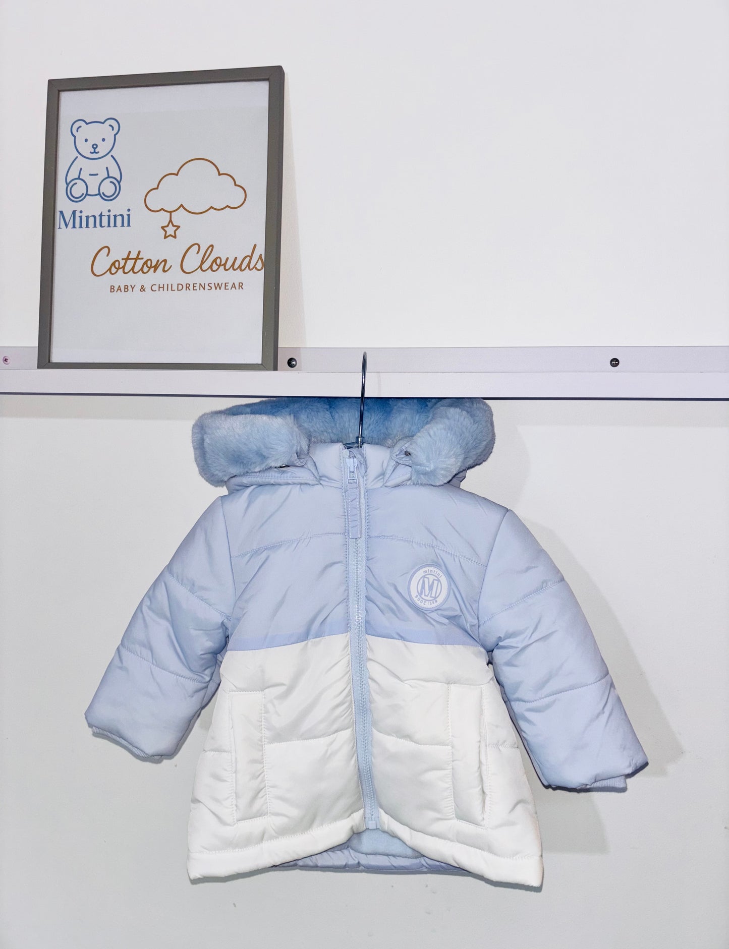 Mintini Blue & White Coat AW25