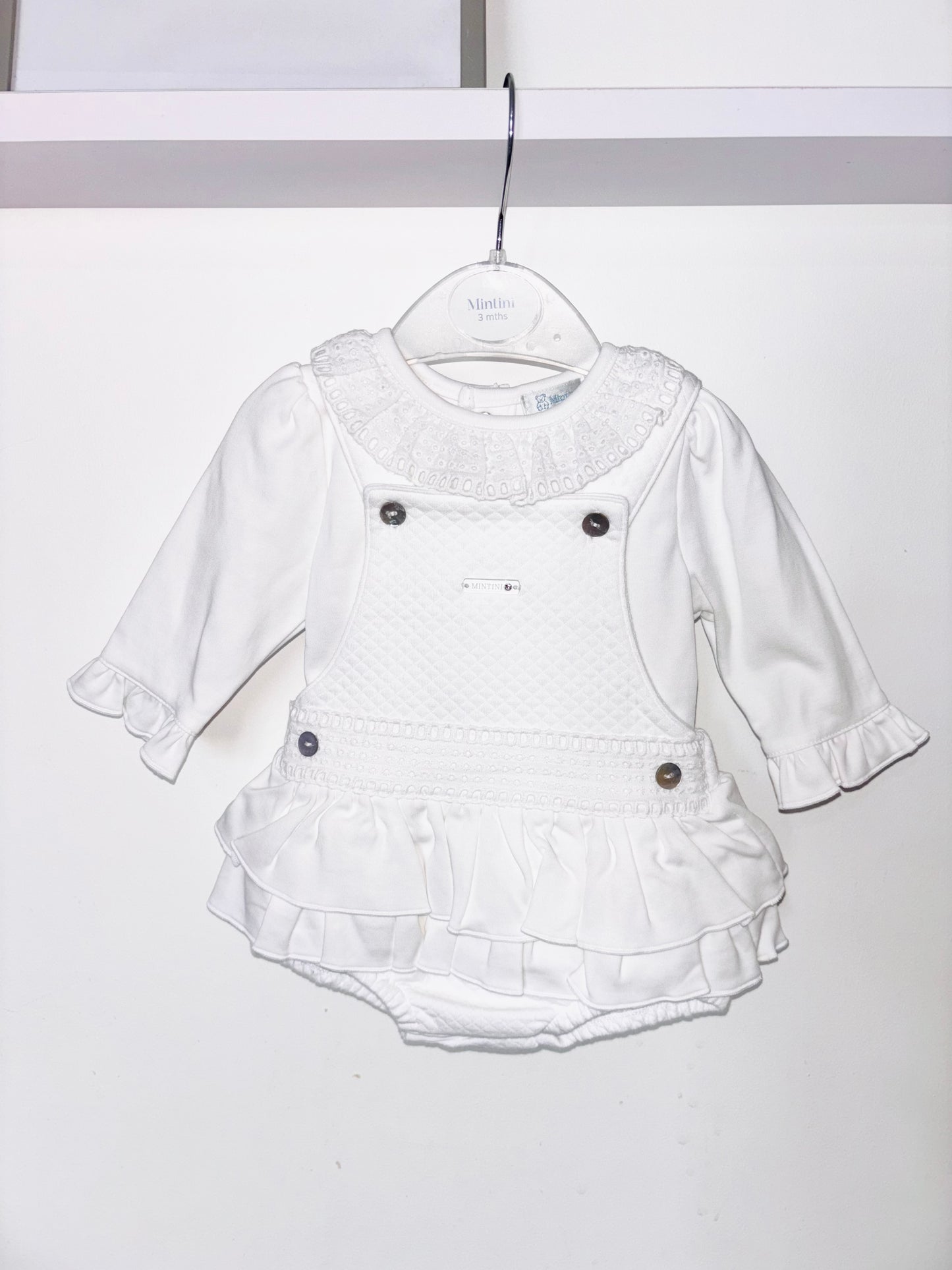 Mintini White Pinafore Set AW25