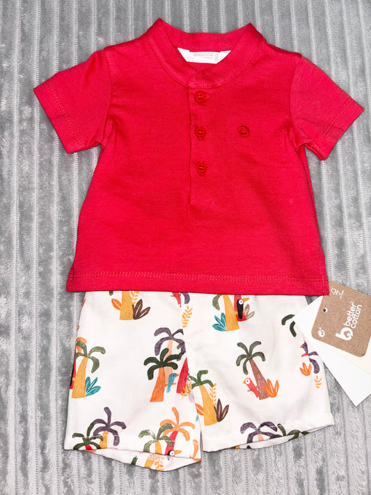 Mayoral Red Top Shorts Set