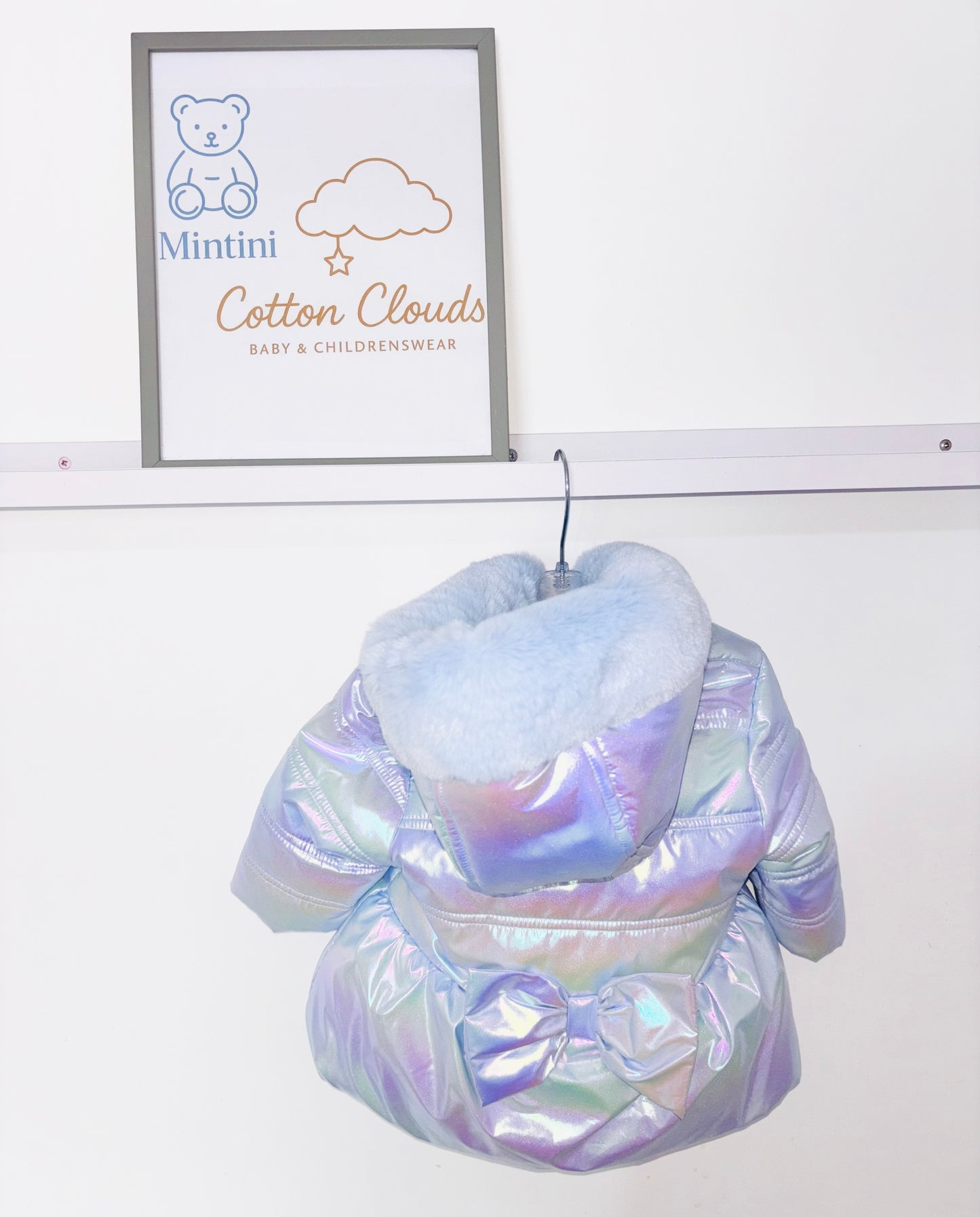 Mintini Blue AW25 Iridescent Coat