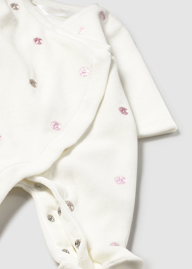 Mayoral Two Pack Velour Onesies