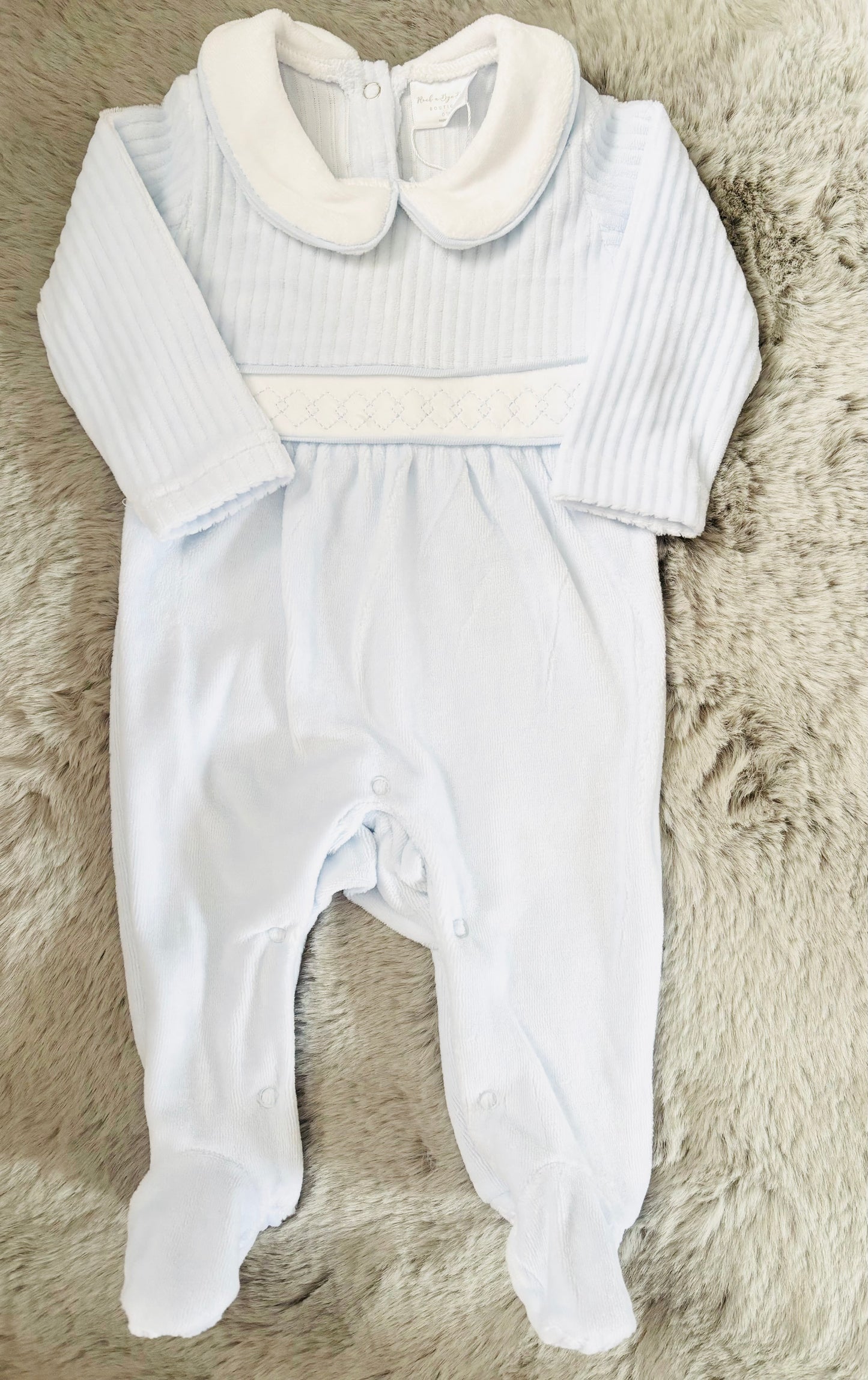 Blue Velour Onesie