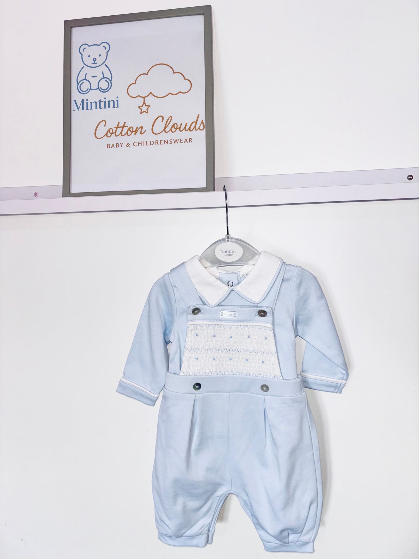 Mintini Smock Blue Dungaree Set AW25