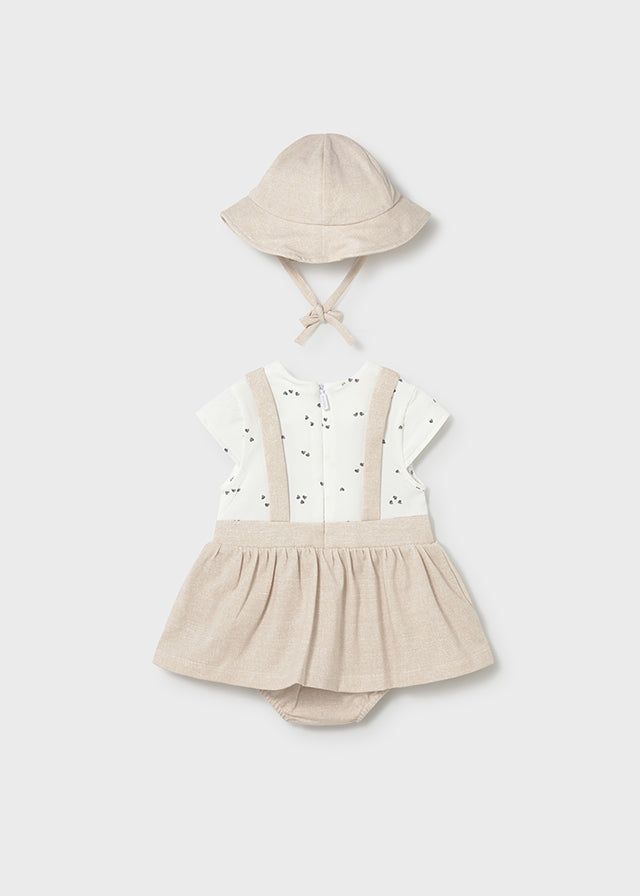Mayoral Bear Dungaree Skirt & Hat