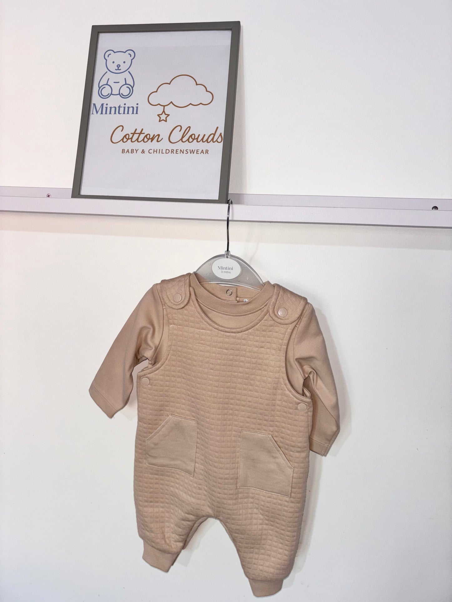 Mintini Beige AW25 Dungaree Set