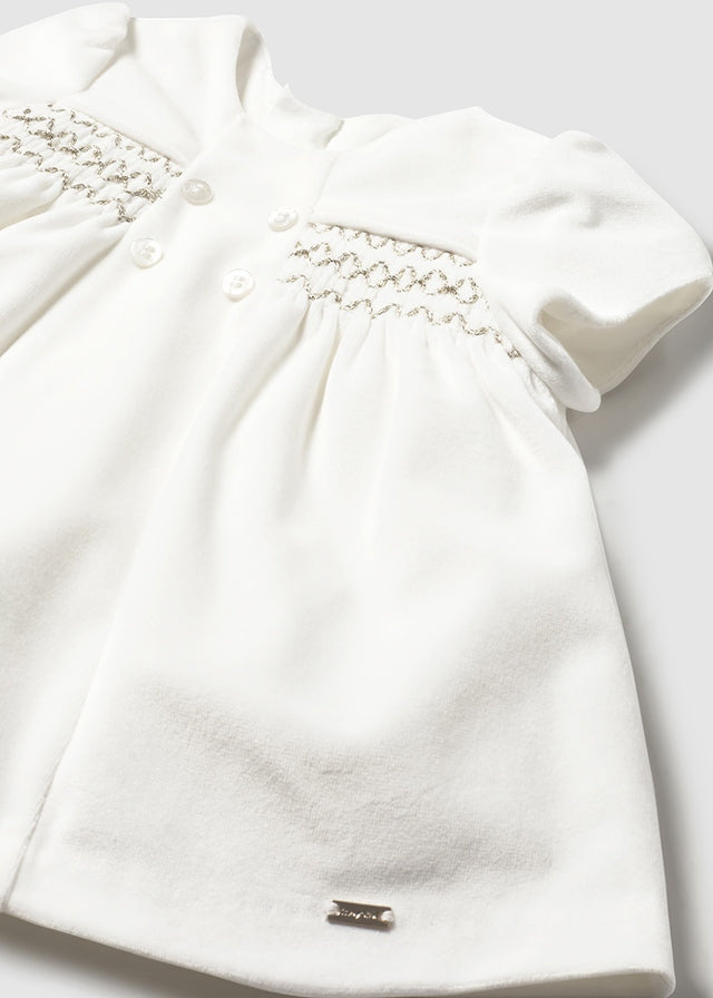 Mayoral White Velour Dress
