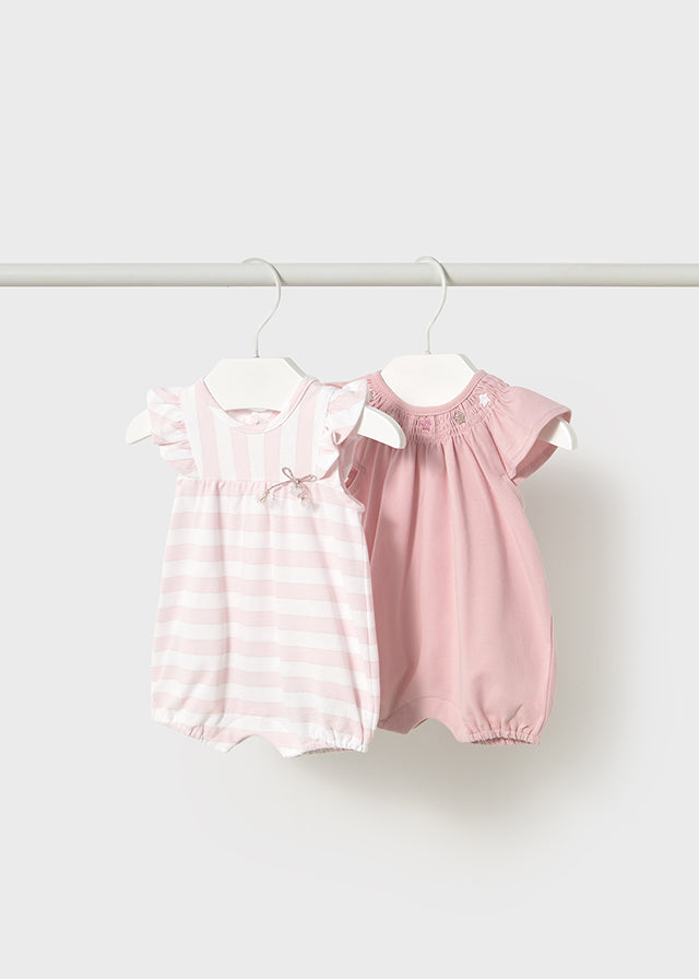 Mayoral Pink Romper Two Pack