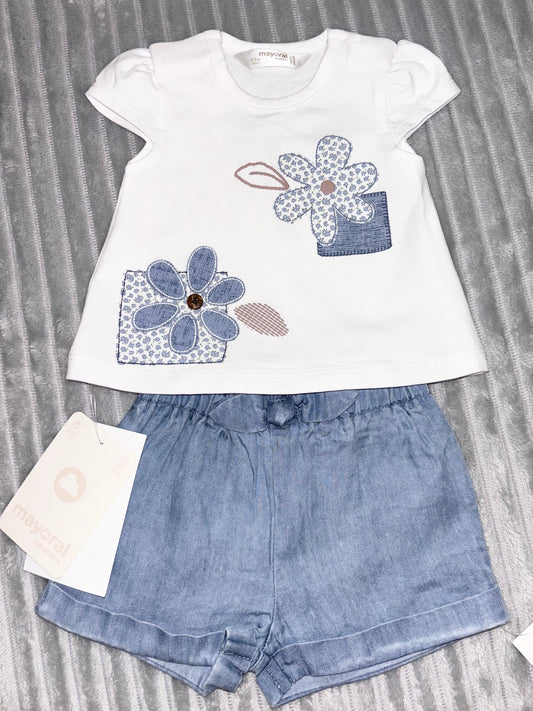 Mayoral Flower Short Set