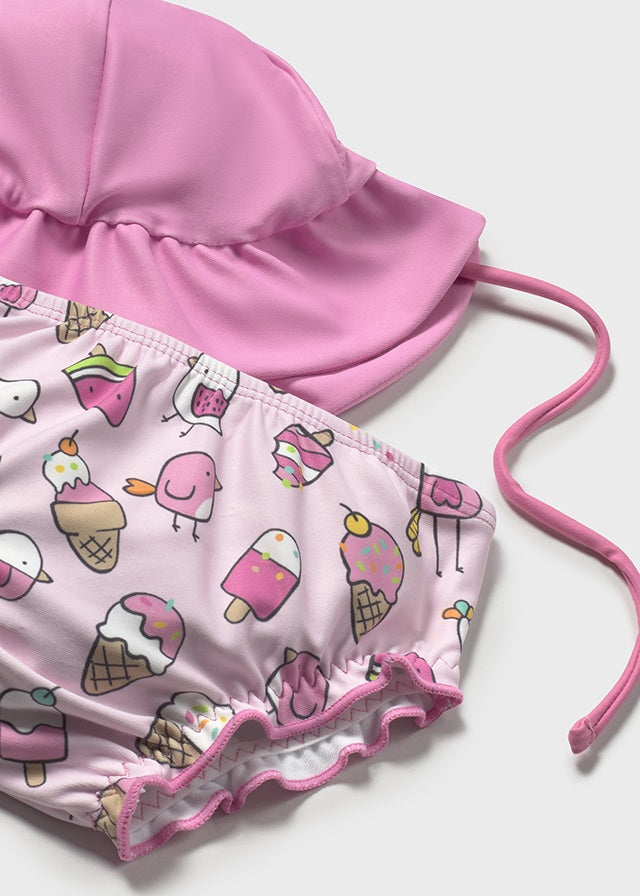 Mayoral Pink Bathing Suit Hat Set