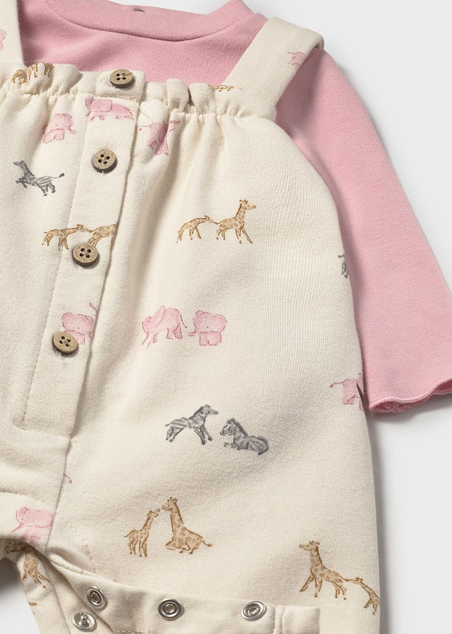 Mayoral Pink Safari Dungaree Set