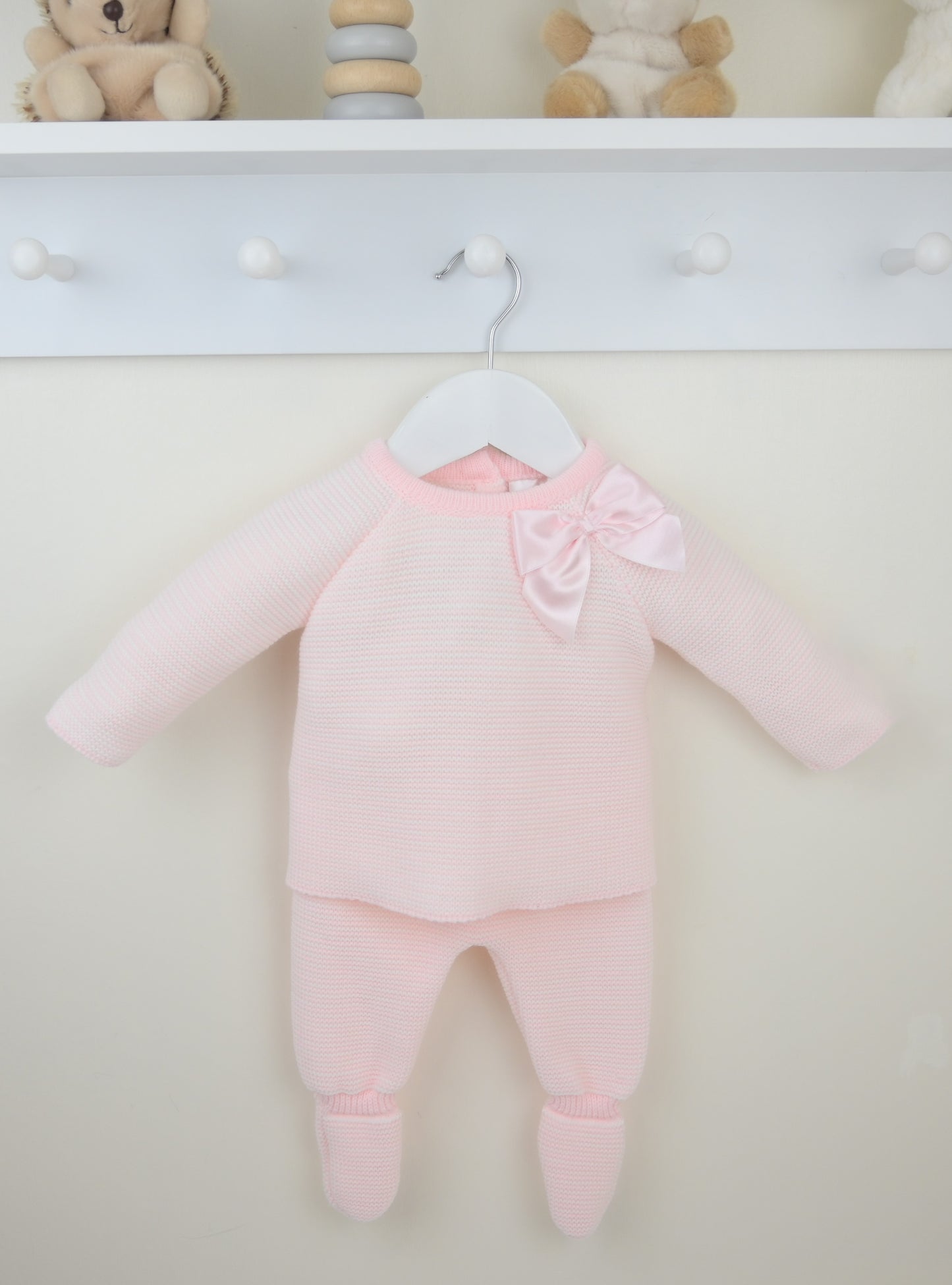 Pex Pink Bow Knitted Trouser Set