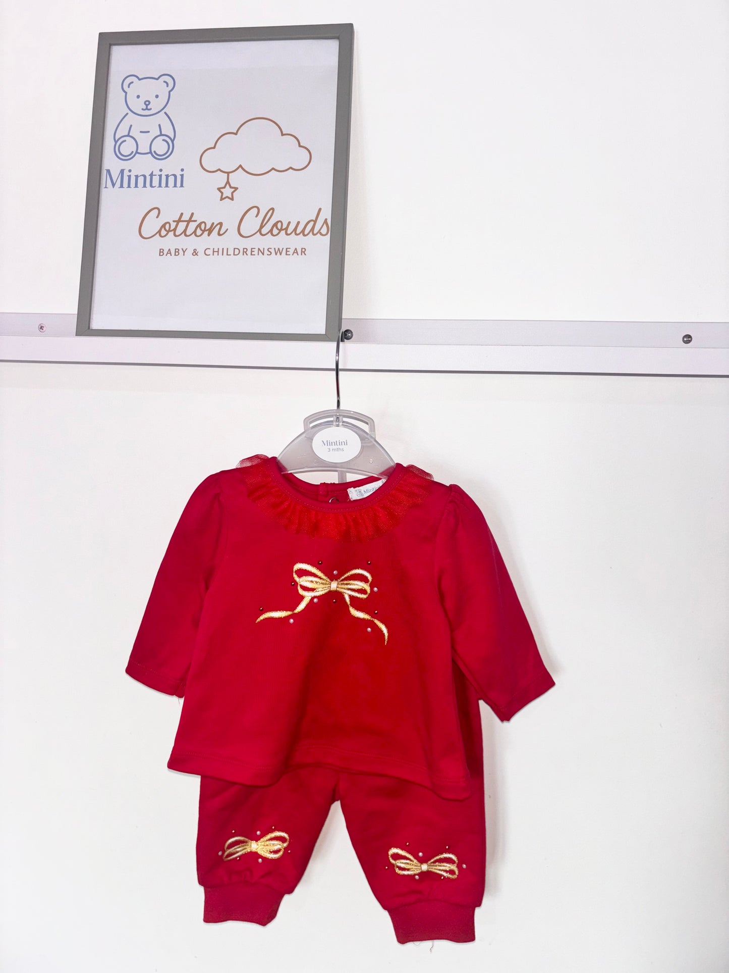 Mintini Red Bow Trouser Set AW25
