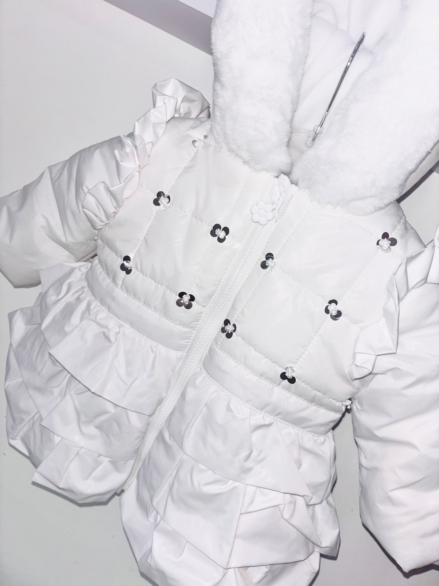 Mintini White Sequin AW25 Coat