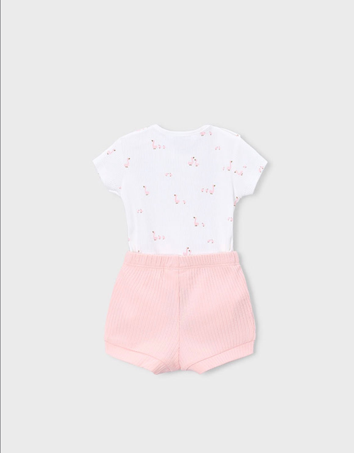 Mayoral Pink Swan Bodysuit Shorts Sets
