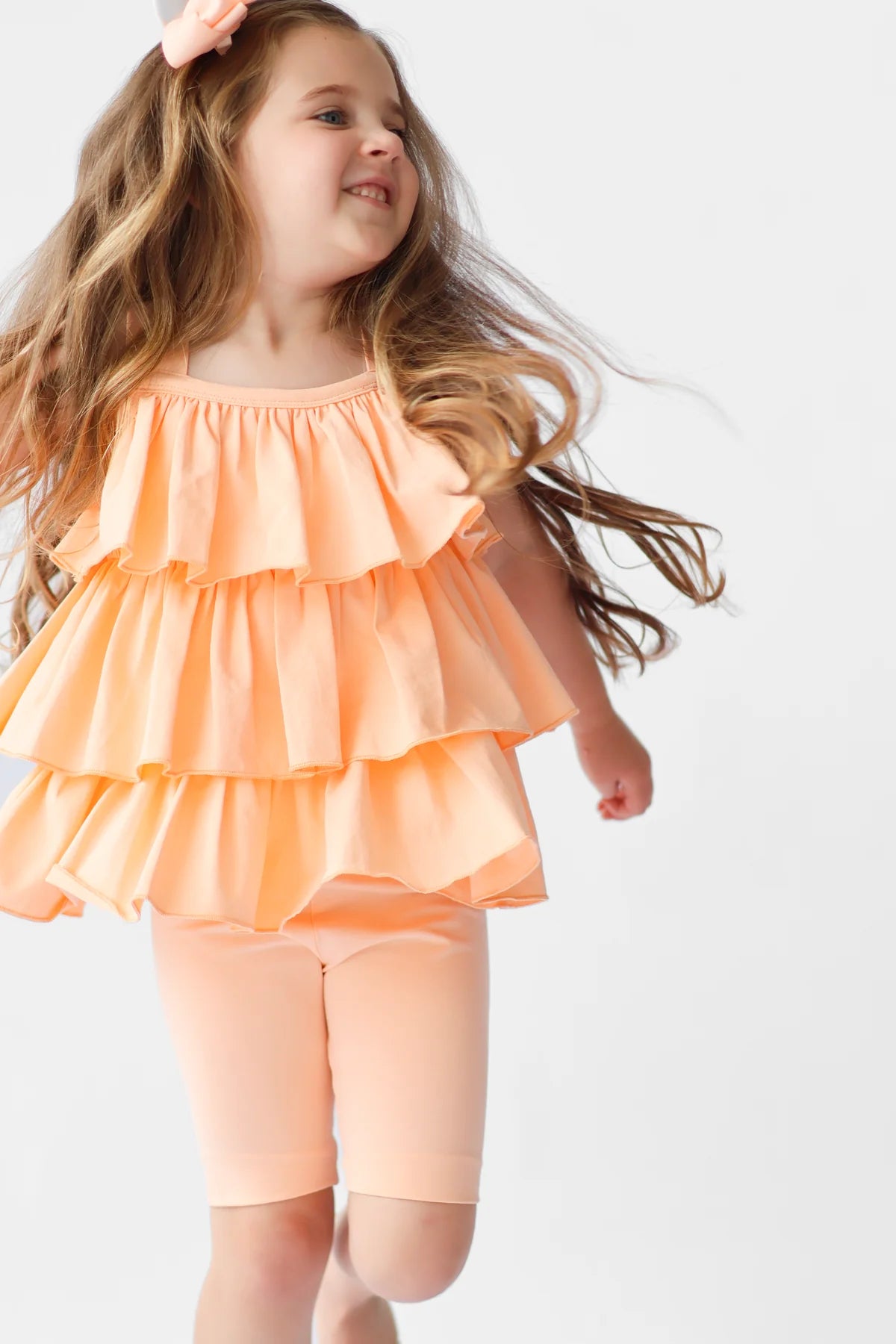 Harris Kids Peach Frill Legging & Short 3 Piece