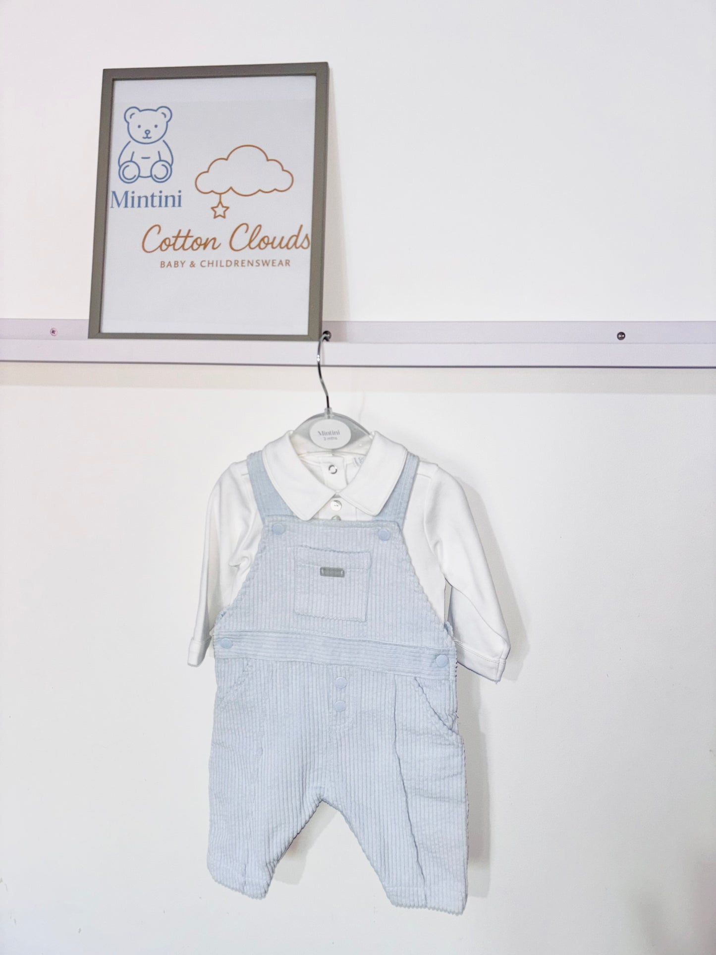 Mintini Blue Cord Dungaree AW25 Set