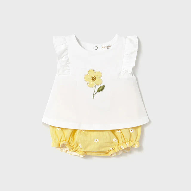 Mayoral Lemon Flower Jam Pants Set