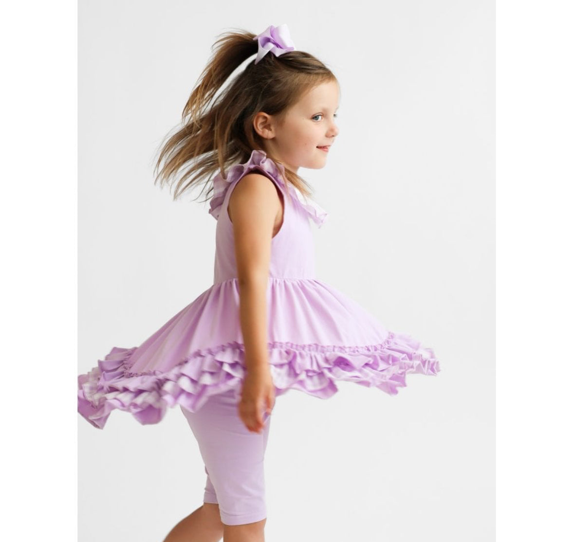 Remi Lilac Frill Shorts Set