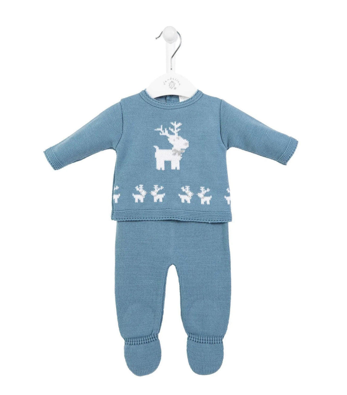 Dandelion Reindeer Blue Knitted Set