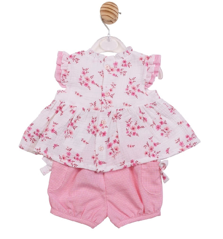 Mintini Pink Floral Bloomer Set