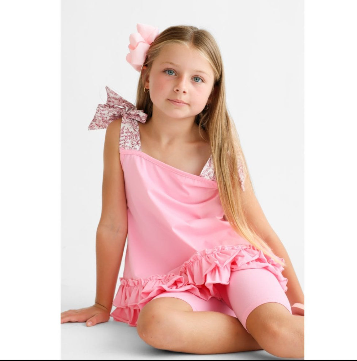 Emmie Pink Frill Shorts Set