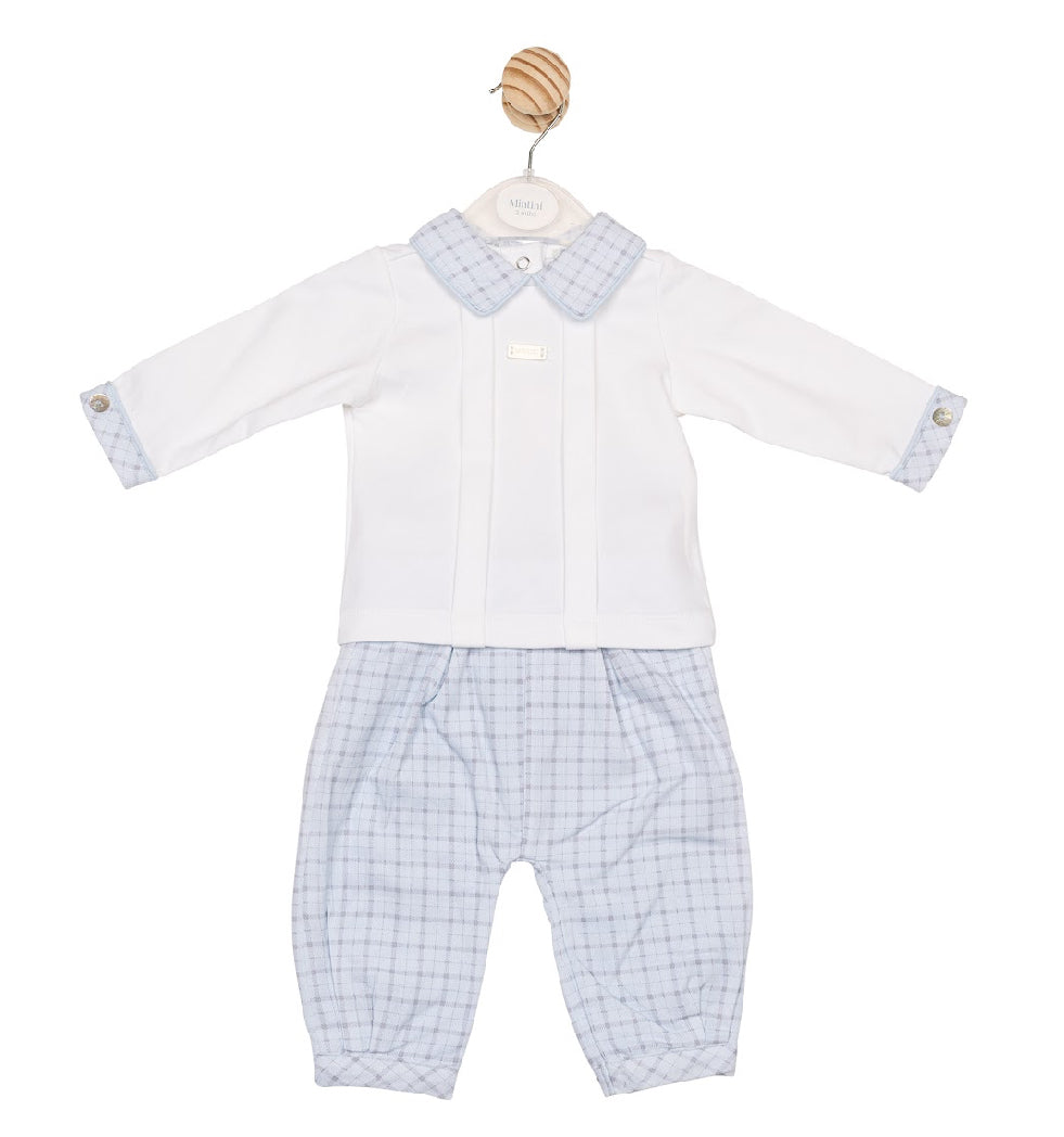 Mintini Blue Check Trouser Set